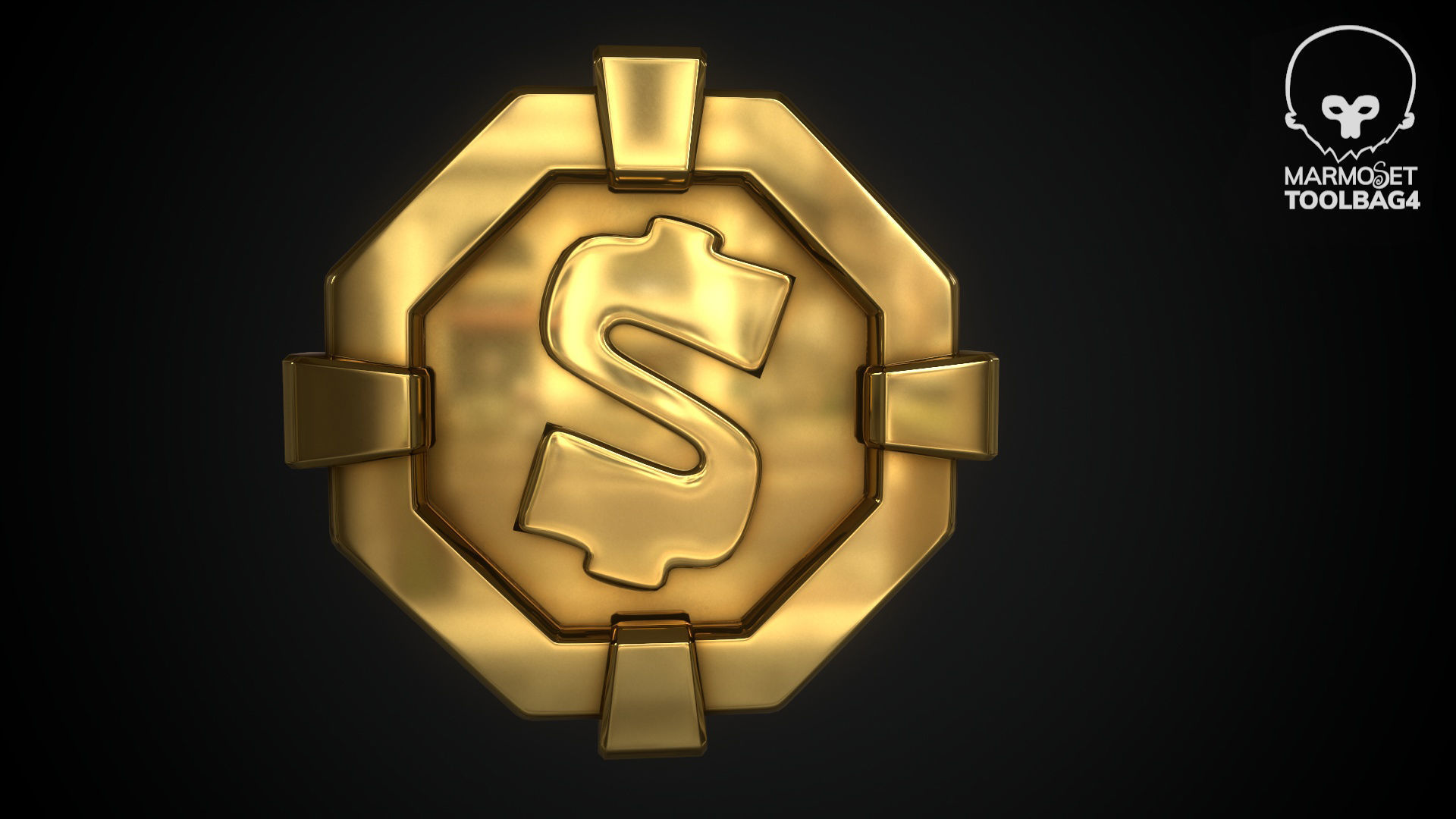Gold Multi Avard Treasures Collection Low-poly 3D model_19