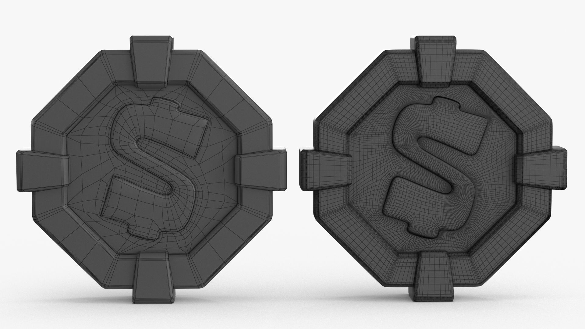 Gold Multi Avard Treasures Collection Low-poly 3D model_17