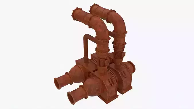 Rusty factory exhaust pipe