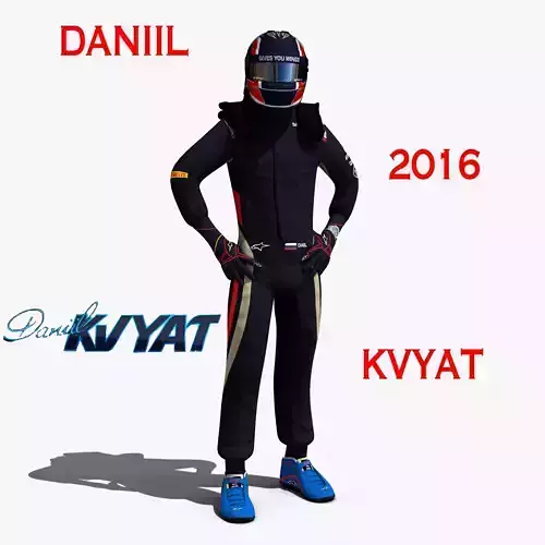 Daniil Kvyat 2016 Low-poly 3D model
