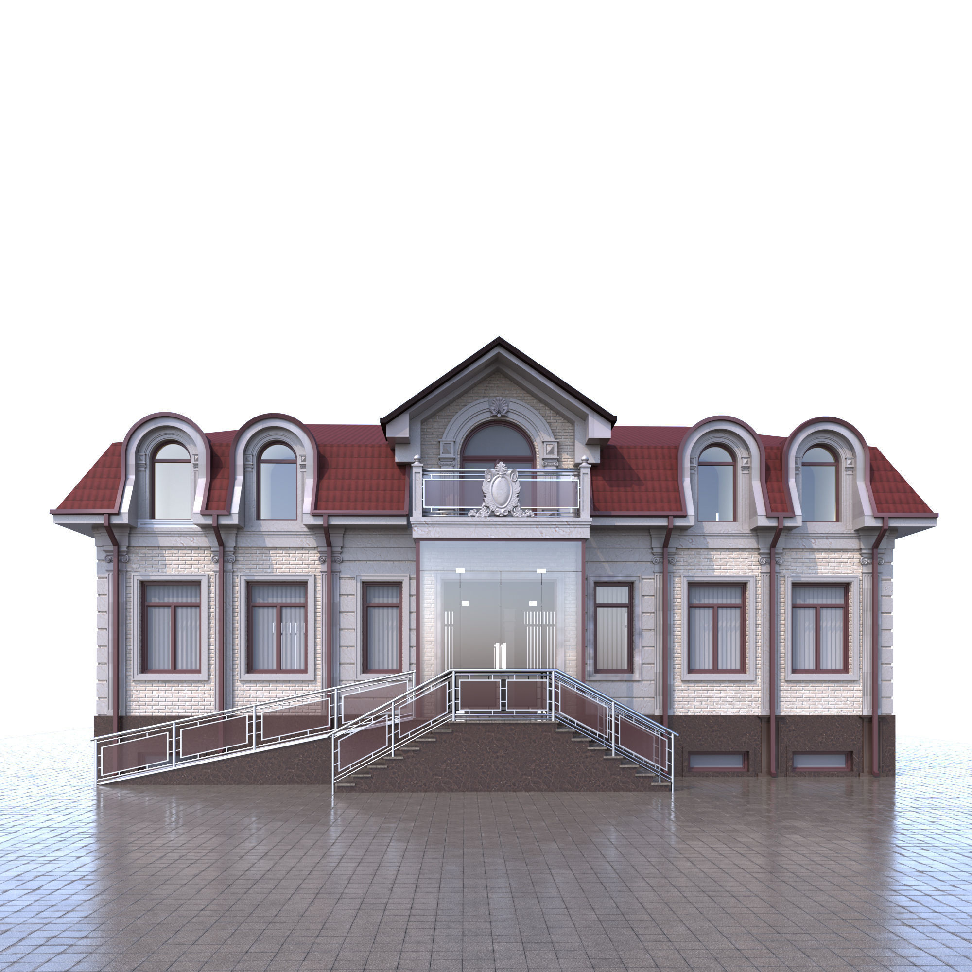 building house with stairs 3D model_3