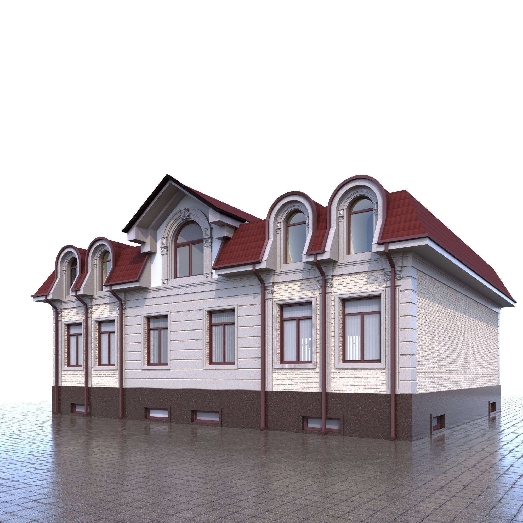 building house with stairs 3D model_6