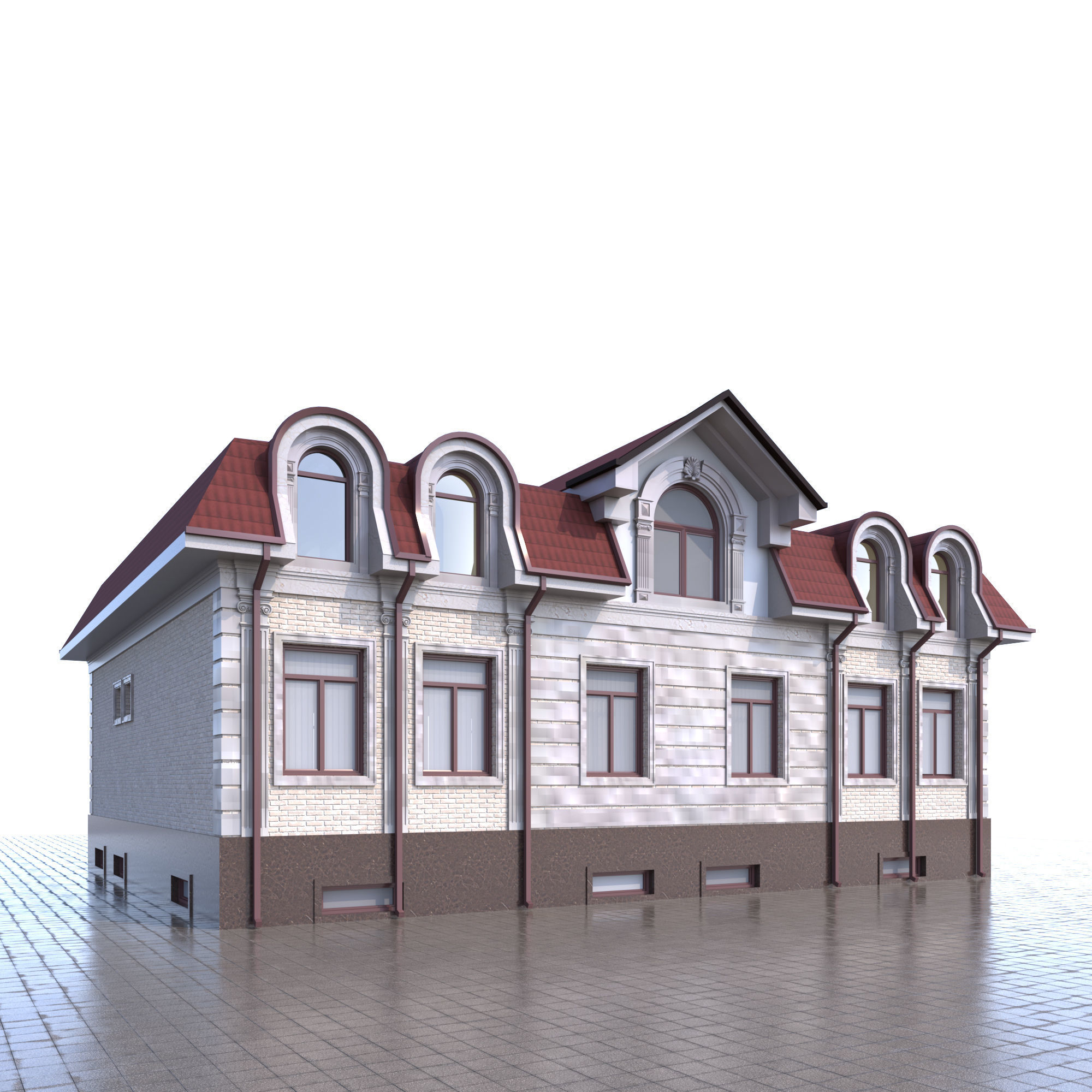 building house with stairs 3D model_5