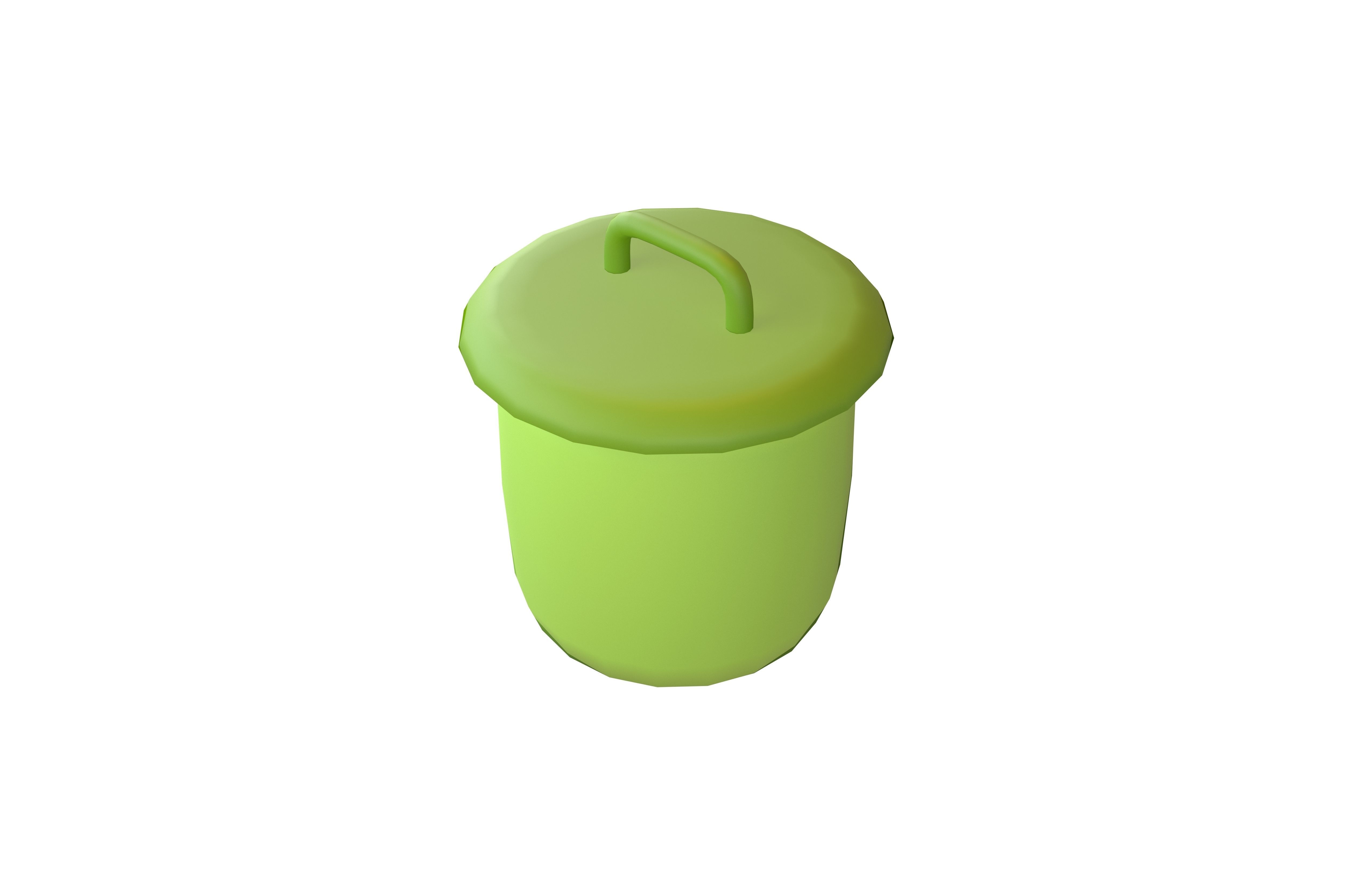 Rubbish Bin Icon V1 002 Low-poly 3D model_2