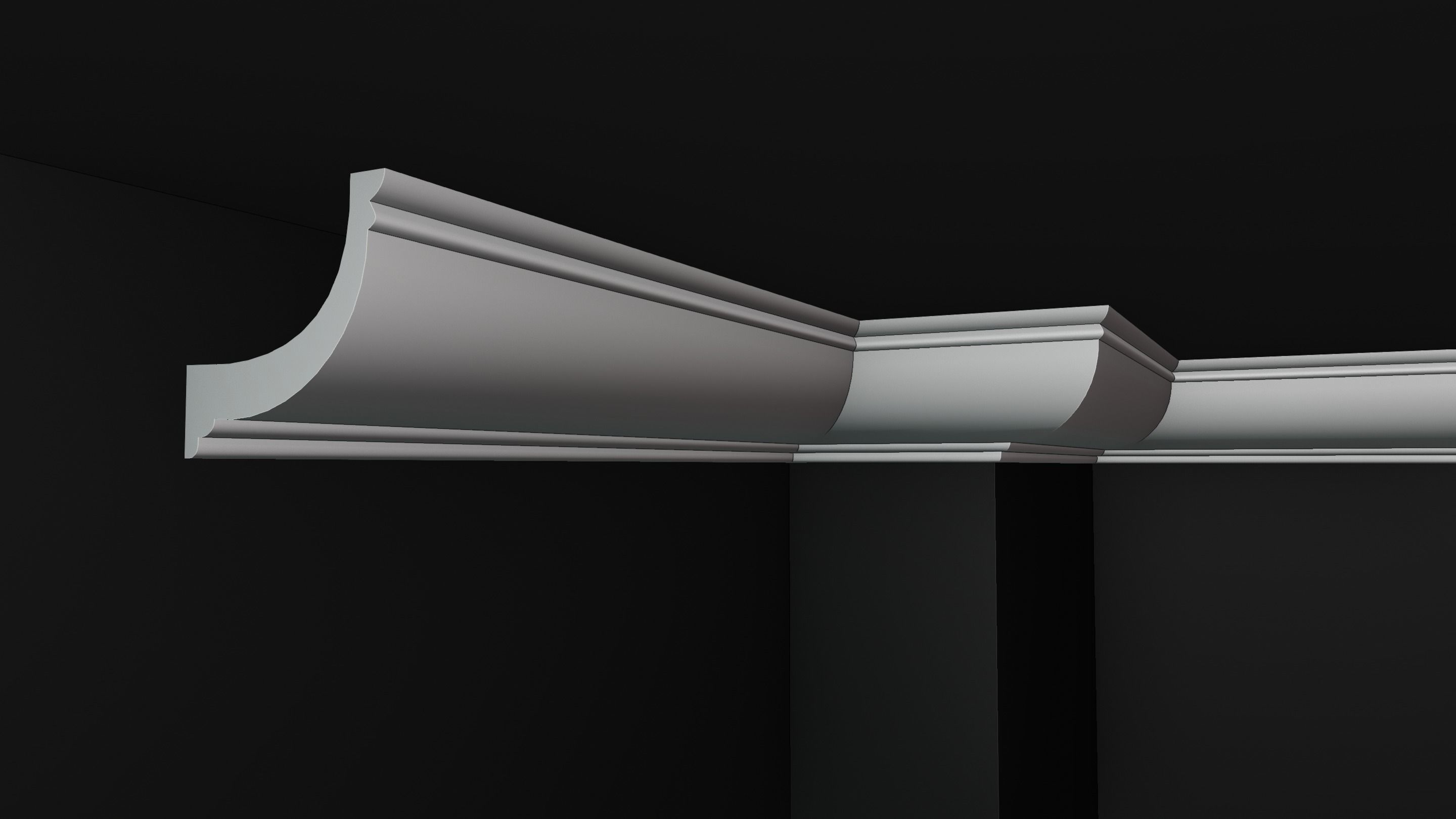 Plaster Cornice Pack Low-poly 3D model_4