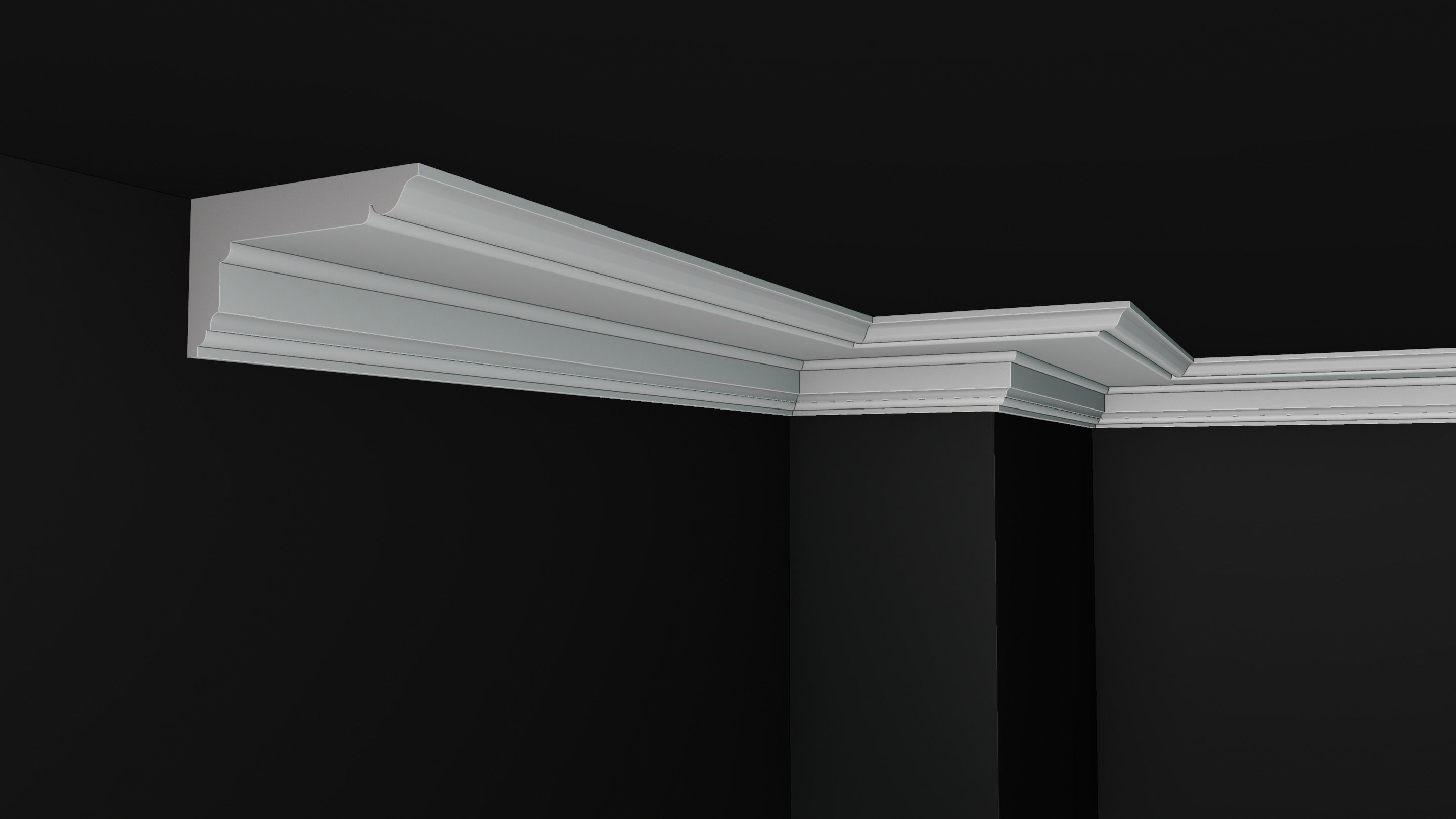 Plaster Cornice Pack Low-poly 3D model_8