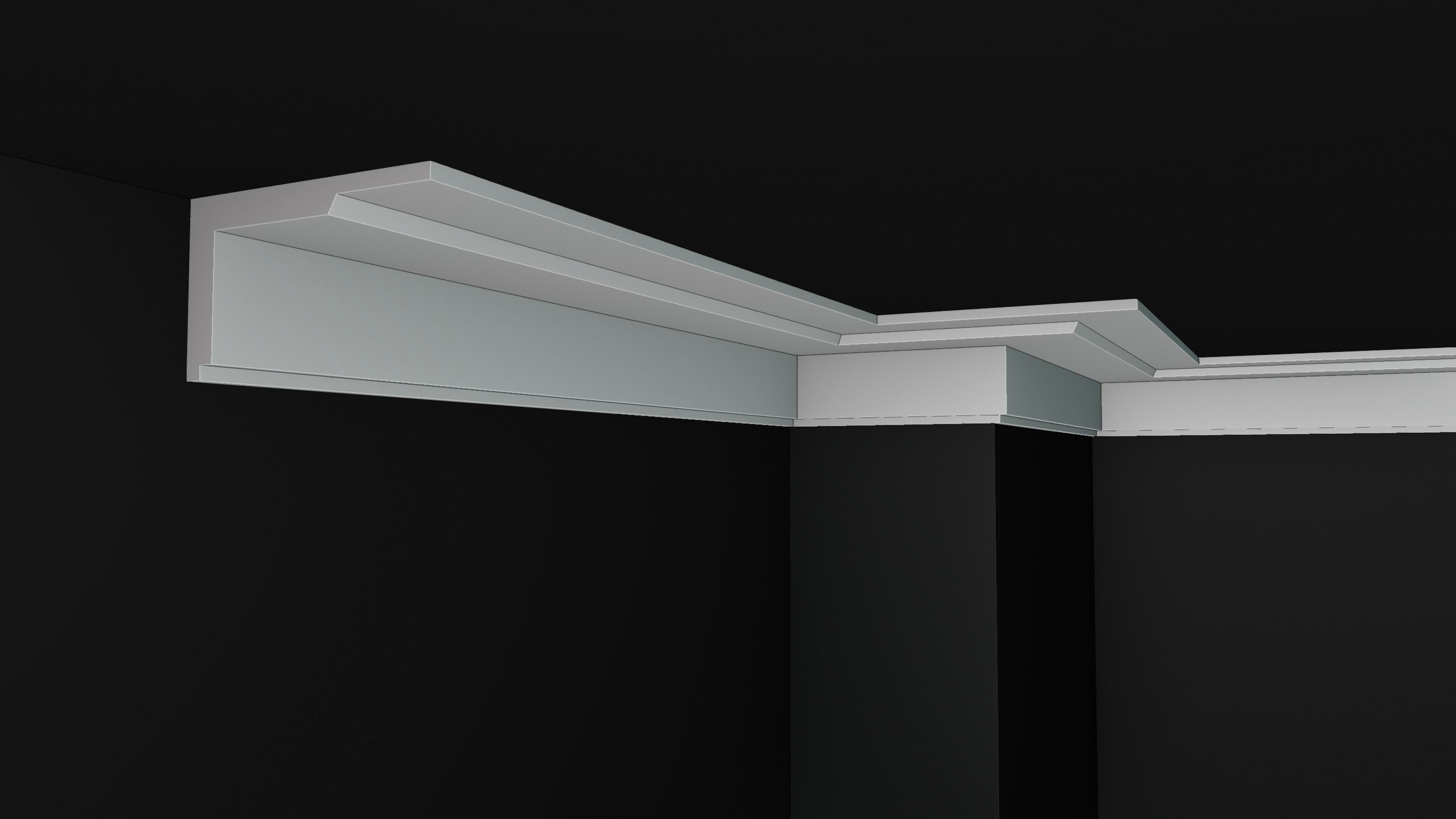 Plaster Cornice Pack Low-poly 3D model_9