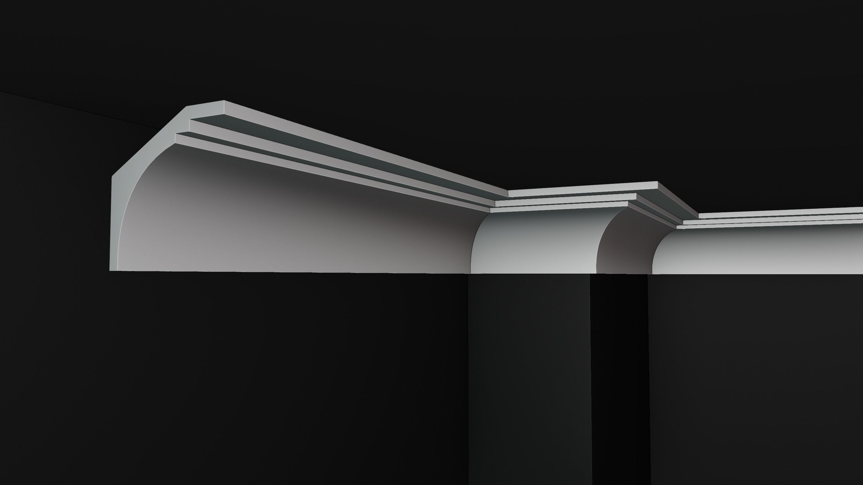 Plaster Cornice Pack Low-poly 3D model_5