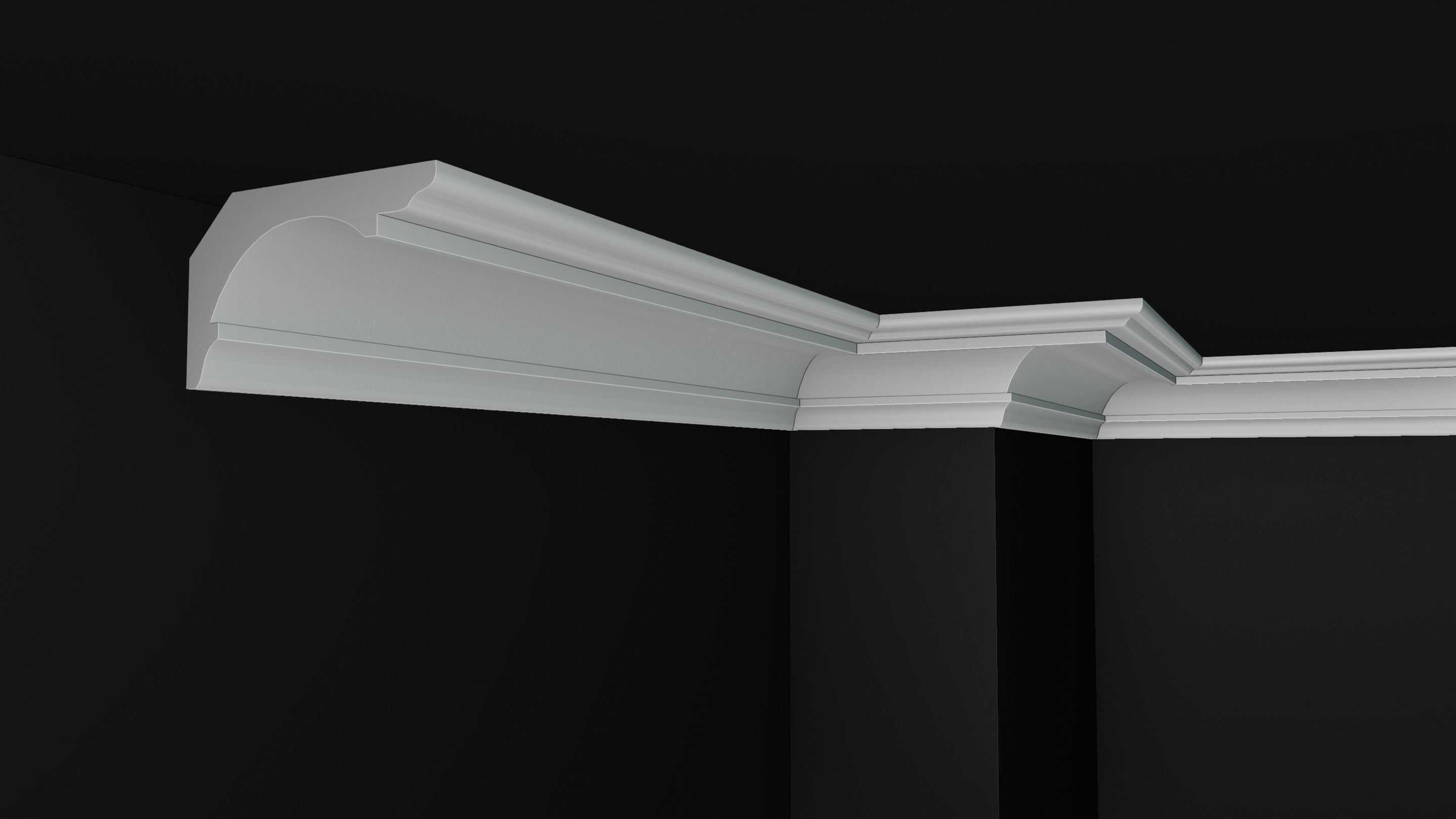 Plaster Cornice Pack Low-poly 3D model_6
