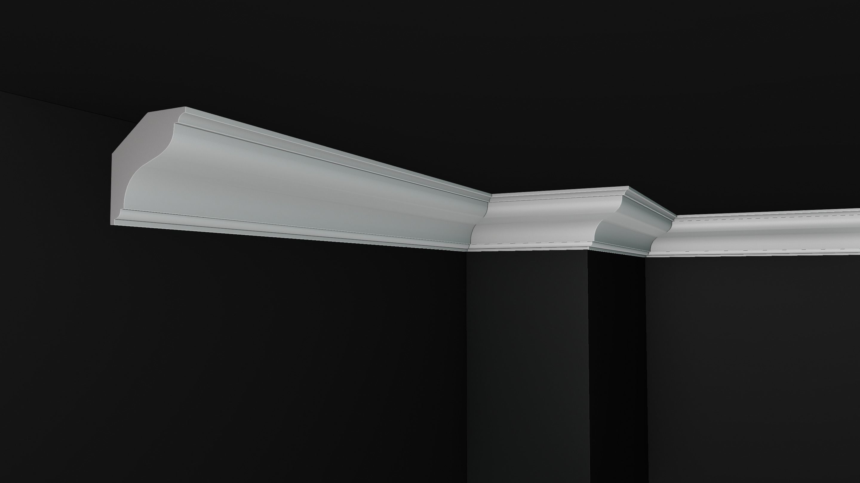 Plaster Cornice Pack Low-poly 3D model_10