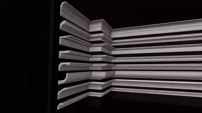 Plaster Cornice Pack Low-poly 3D model