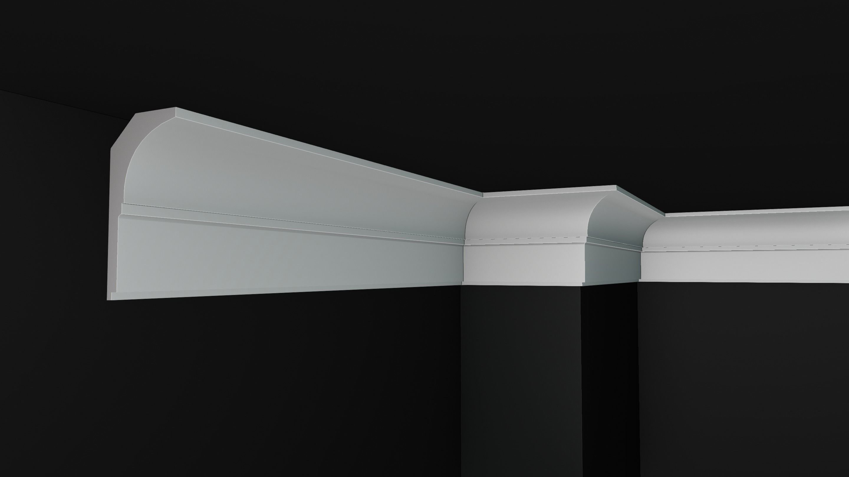 Plaster Cornice Pack Low-poly 3D model_3