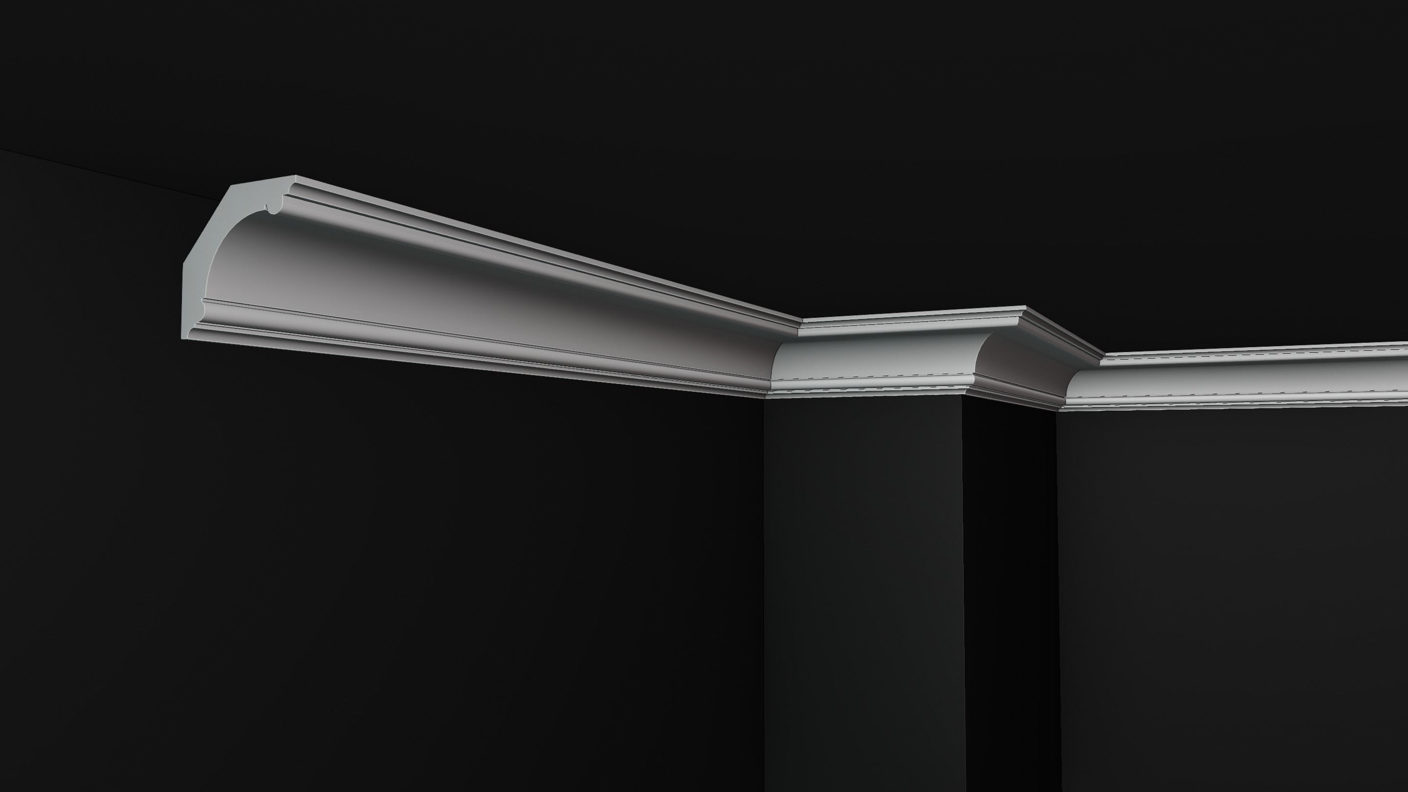 Plaster Cornice Pack Low-poly 3D model_7