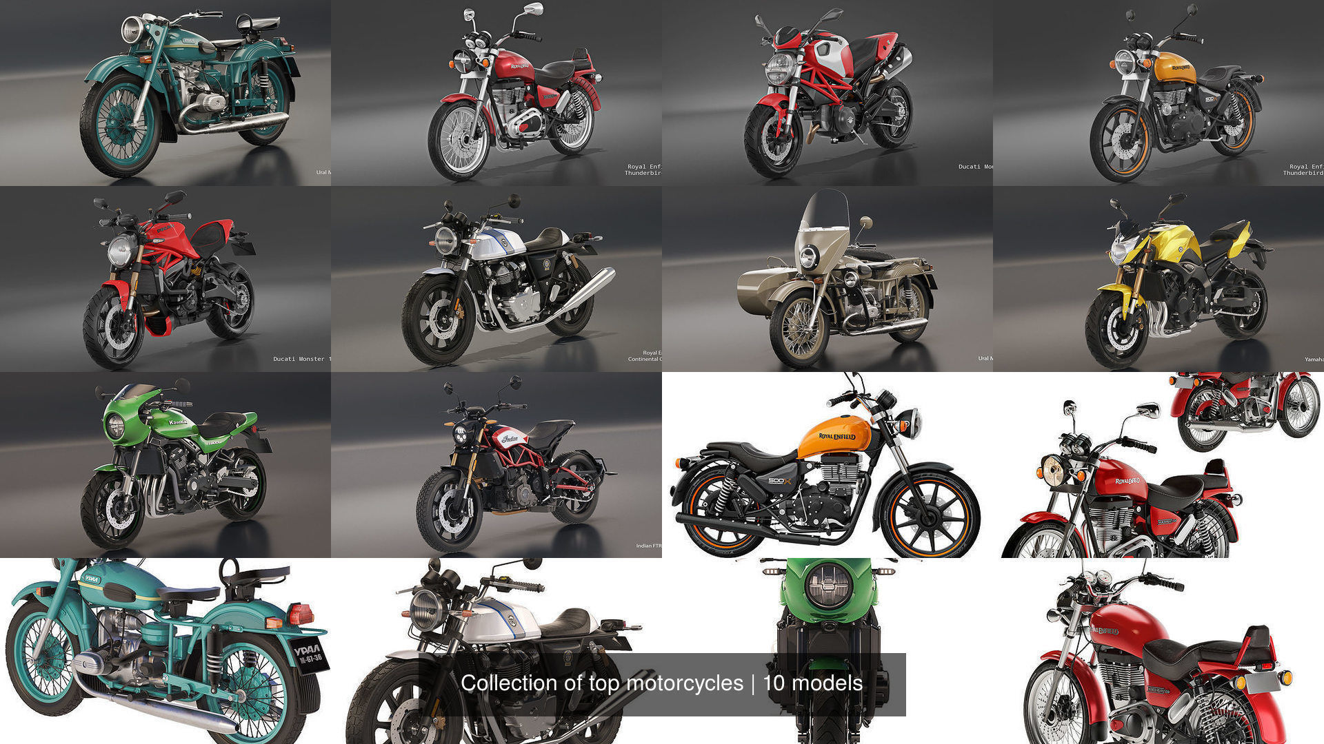 Collection of top motorcycles CGTrader