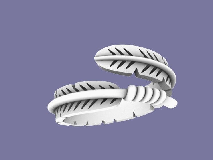 feather ring  3D print model_3