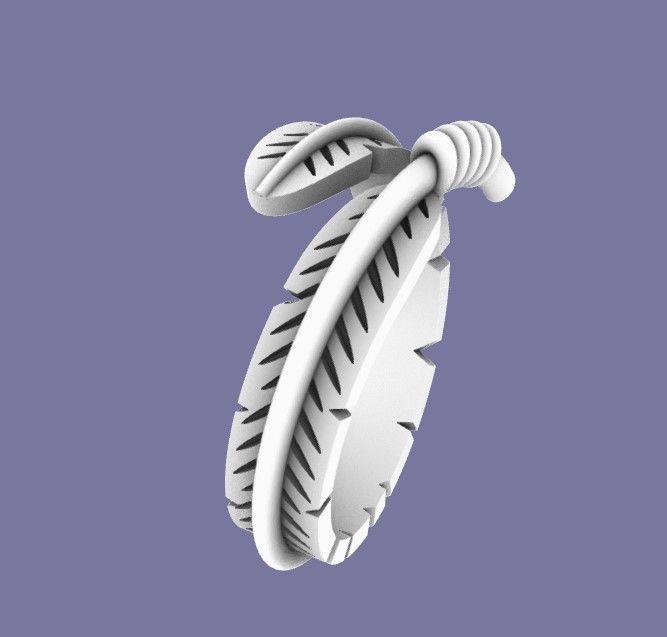 feather ring  3D print model_4