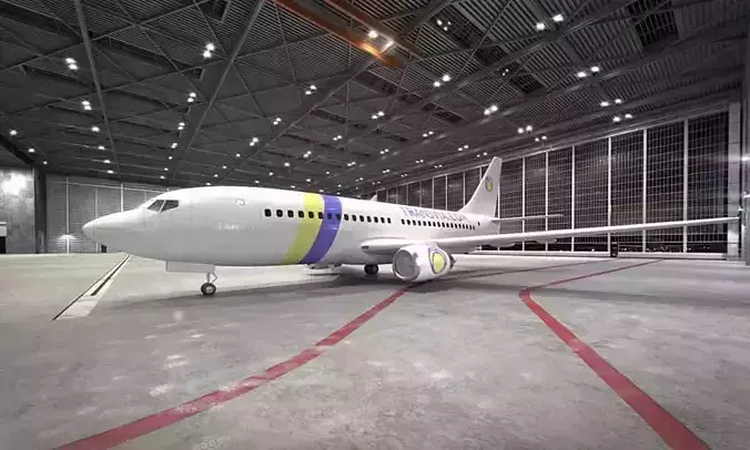 Boeing 737 Blue And Yellow Stripes