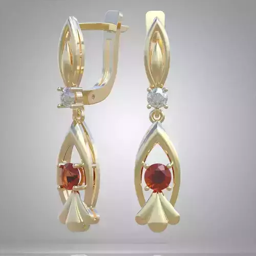 Earring 3D model 3D printable model 0008-11