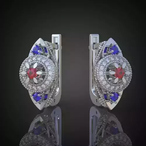 Earring 3D model 3D printable model 0010-9