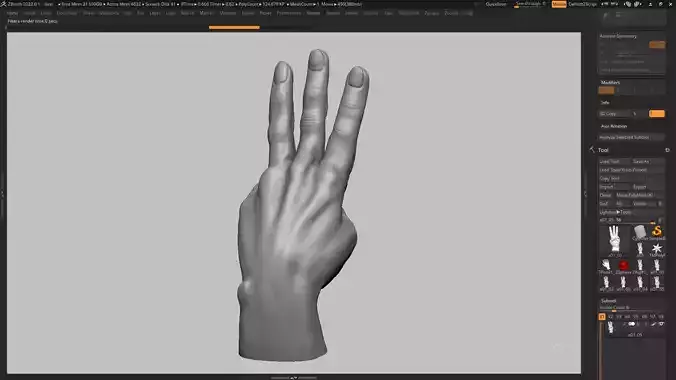Hand pose 11 3d print model