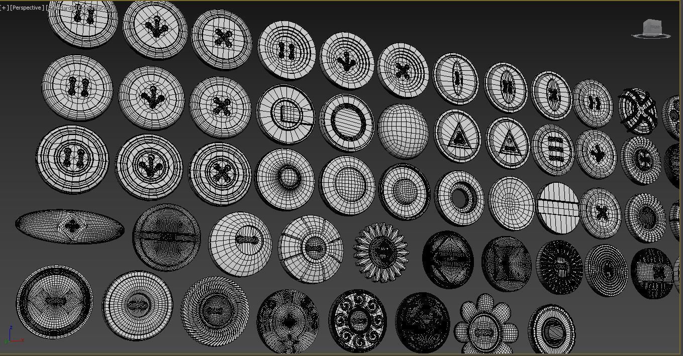 75 Button Brushes IMM Alpha OBJ UV Video Tutorial Vol01 3D model_4