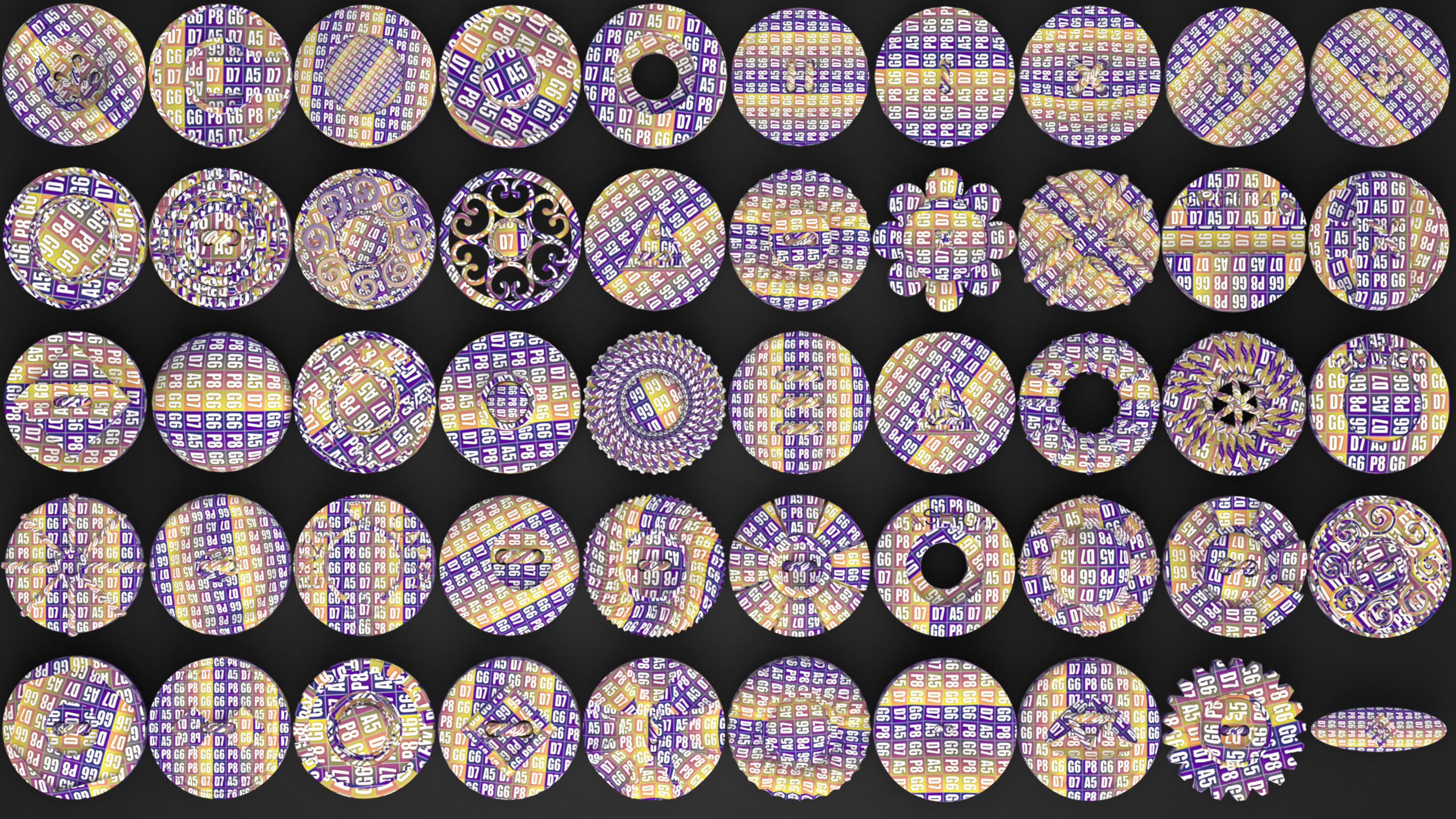 75 Button Brushes IMM Alpha OBJ UV Video Tutorial Vol01 3D model_3