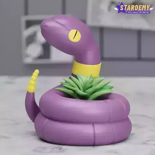Ekans Planter Print in place Pokemon Desk Decor 3D print model