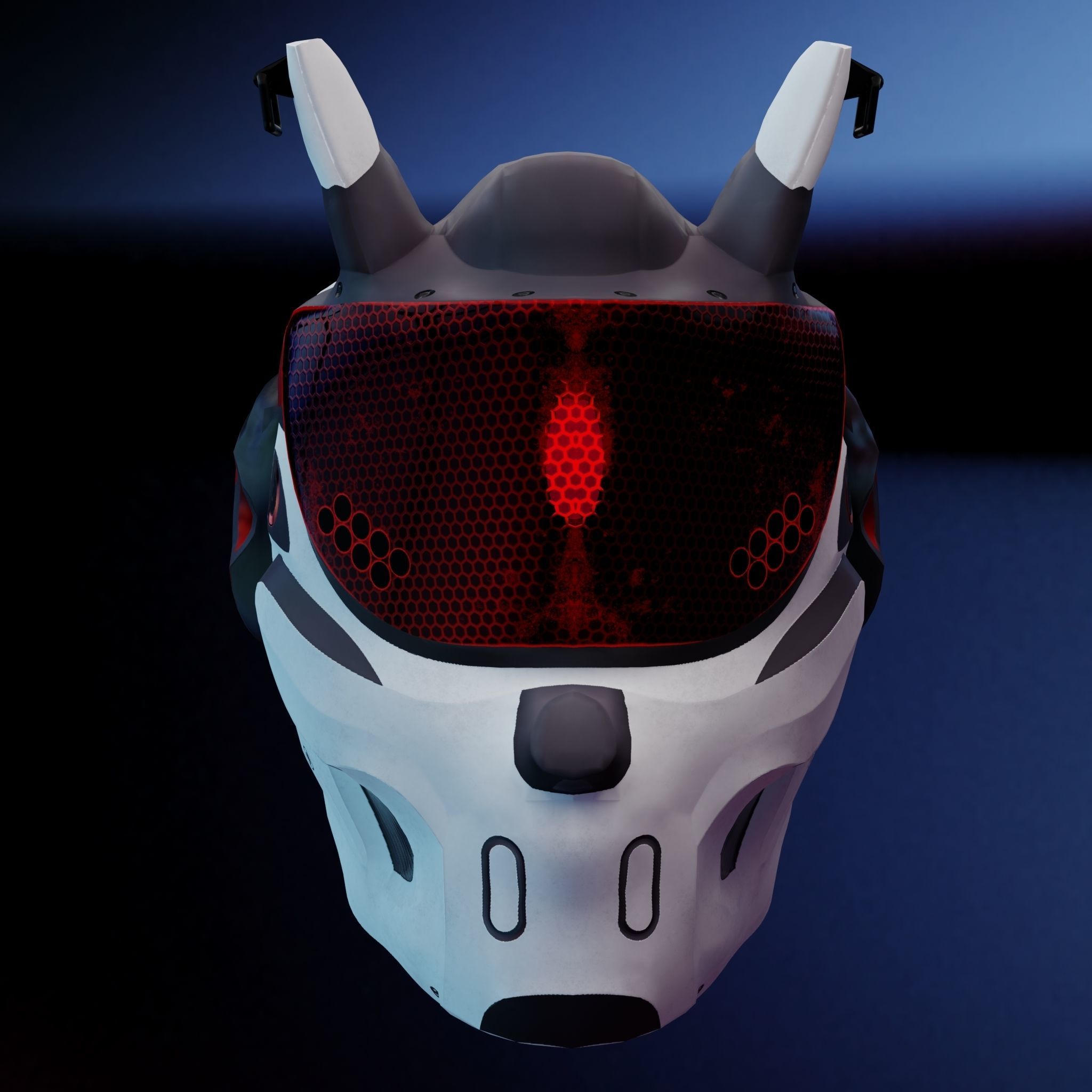 SCI-FI Helmet Low-poly 3D model_4