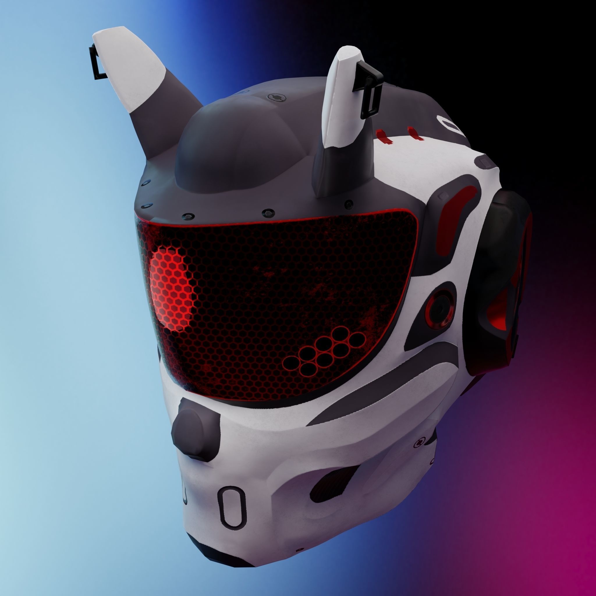 SCI-FI Helmet Low-poly 3D model_5