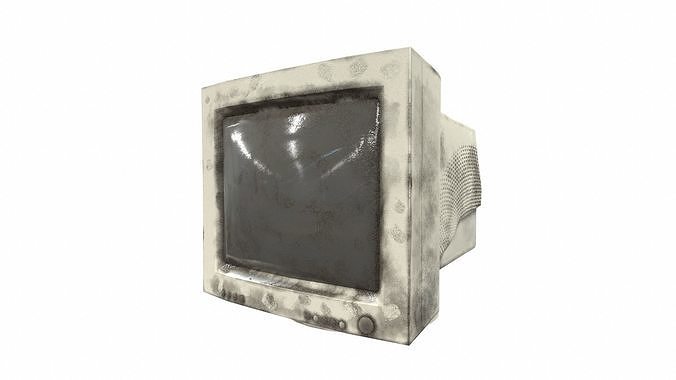 Vintage crt tube computer monitor display  da1 Low-poly 3D model