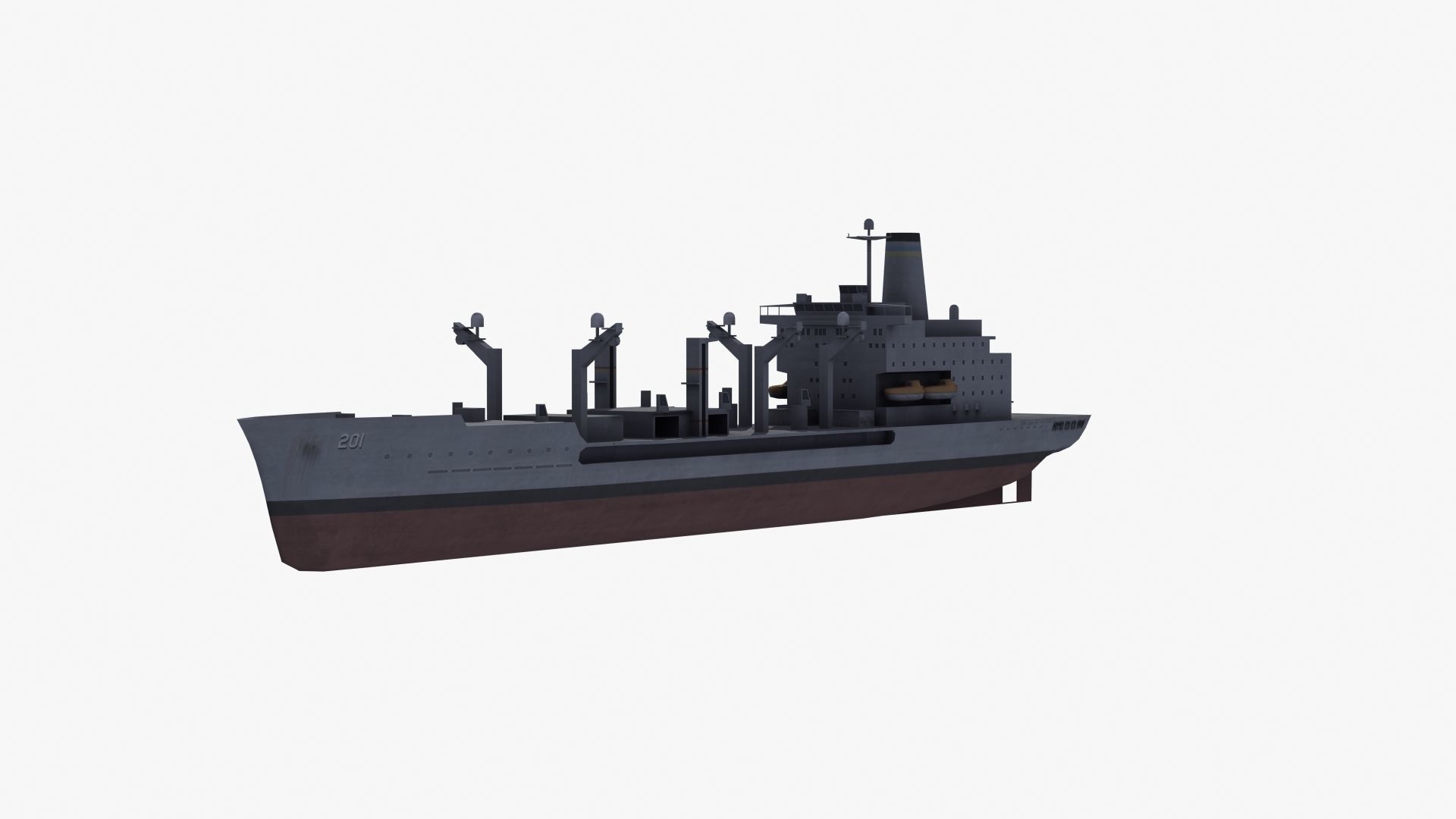 USNS Patuxent Oiler T-AO-201 Low-poly 3D model_37