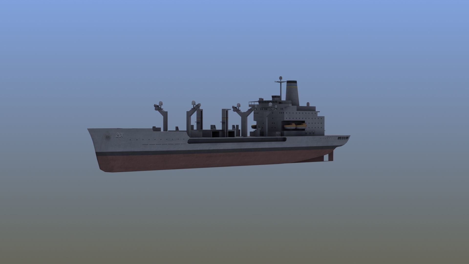 USNS Patuxent Oiler T-AO-201 Low-poly 3D model_12
