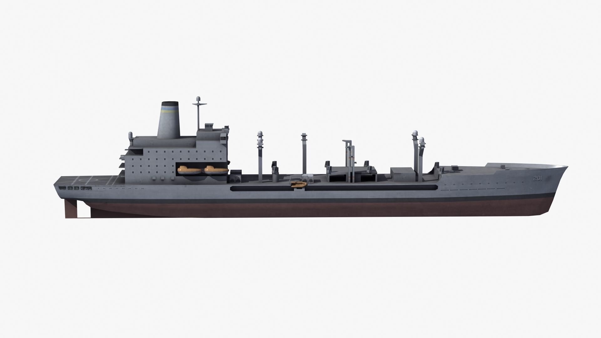 USNS Patuxent Oiler T-AO-201 Low-poly 3D model_30
