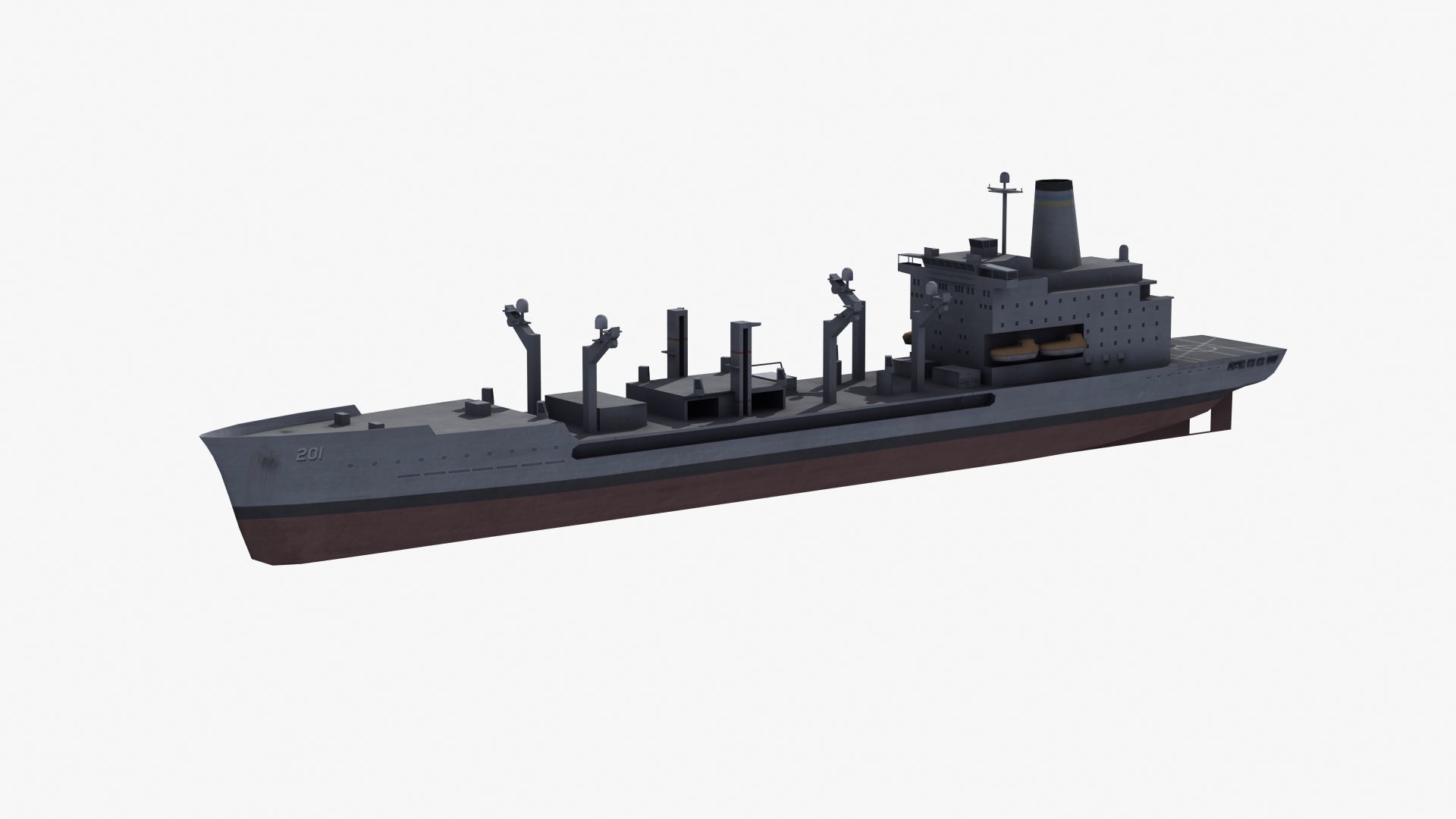 USNS Patuxent Oiler T-AO-201 Low-poly 3D model_23