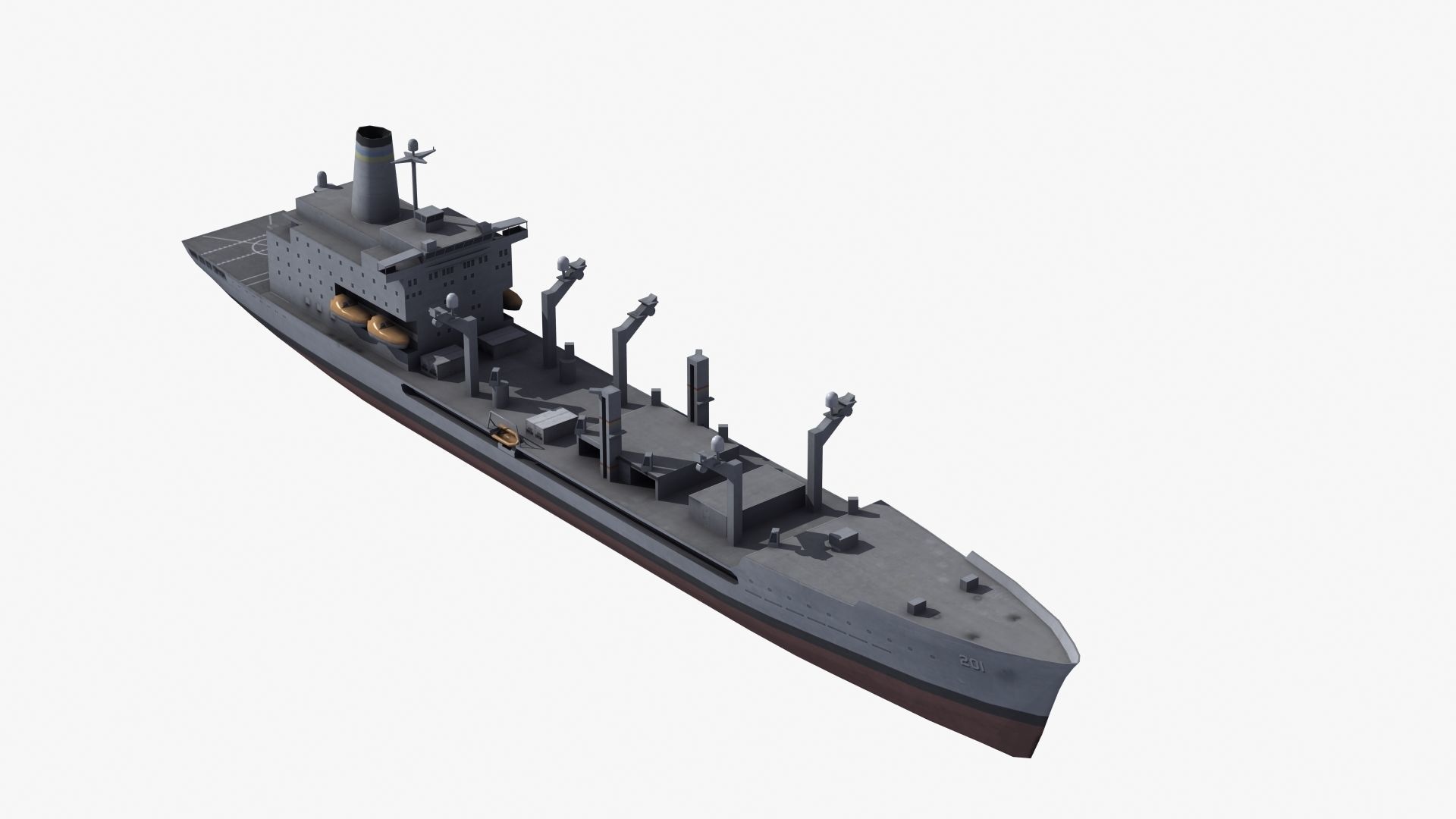 USNS Patuxent Oiler T-AO-201 Low-poly 3D model_40