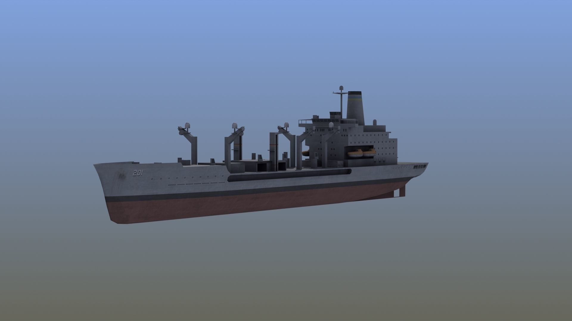 USNS Patuxent Oiler T-AO-201 Low-poly 3D model_16