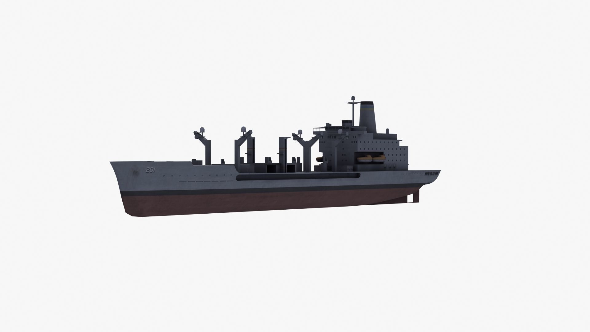 USNS Patuxent Oiler T-AO-201 Low-poly 3D model_33