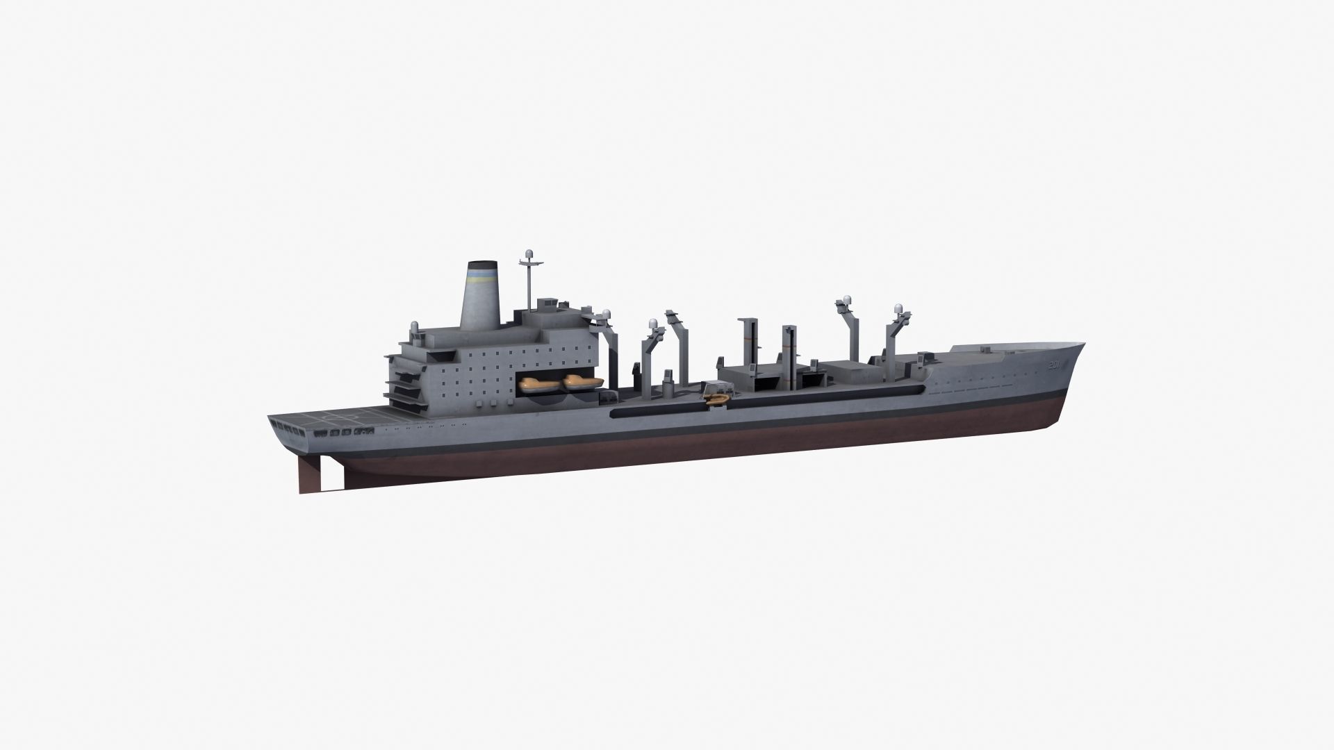 USNS Patuxent Oiler T-AO-201 Low-poly 3D model_31