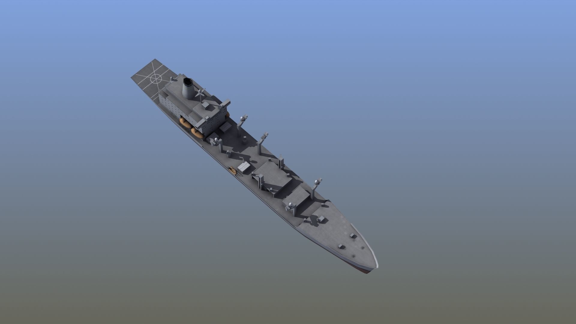 USNS Patuxent Oiler T-AO-201 Low-poly 3D model_20