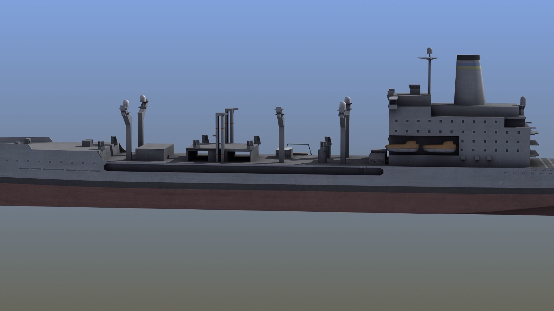 USNS Patuxent Oiler T-AO-201 Low-poly 3D model_3