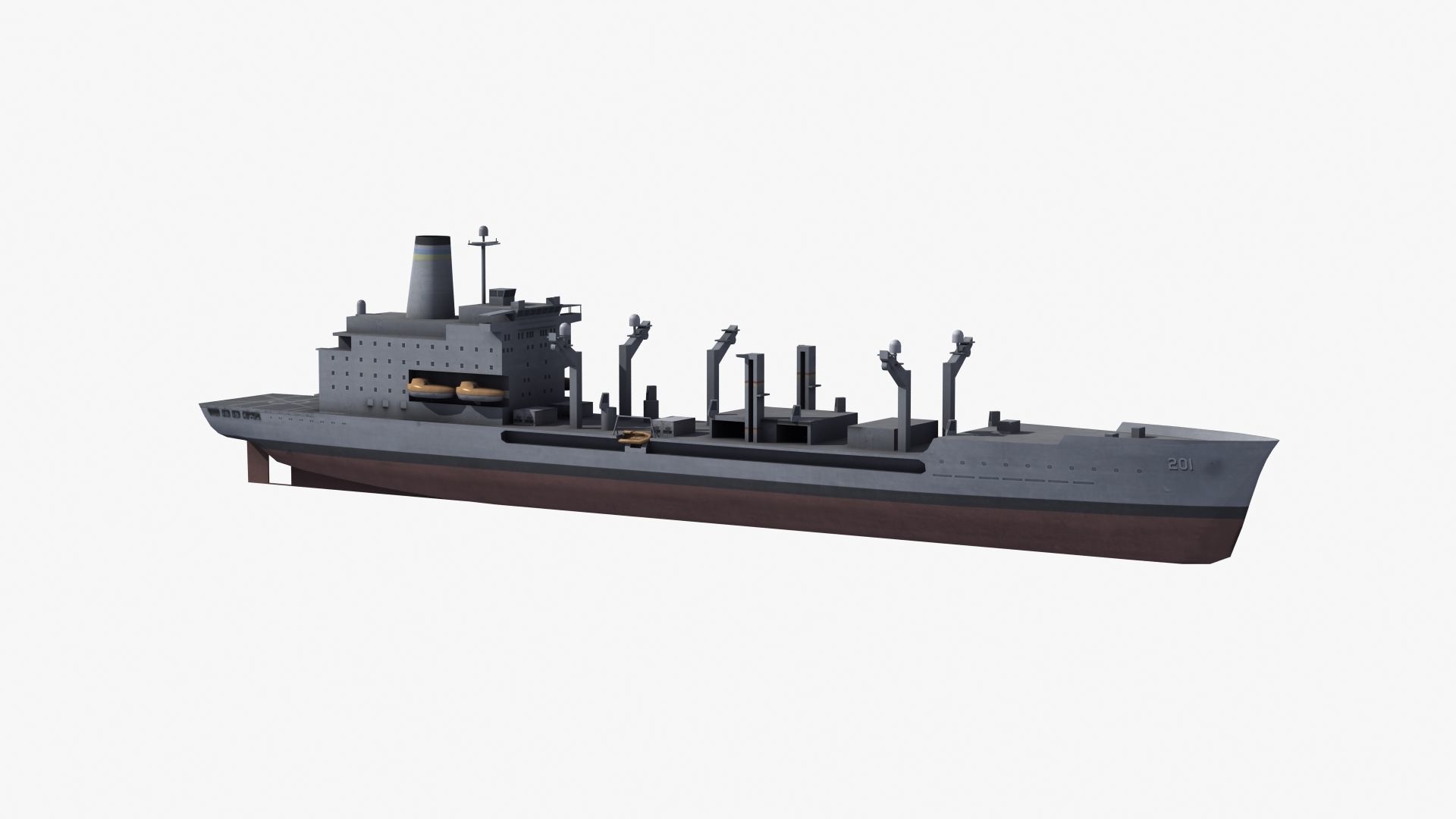 USNS Patuxent Oiler T-AO-201 Low-poly 3D model_29