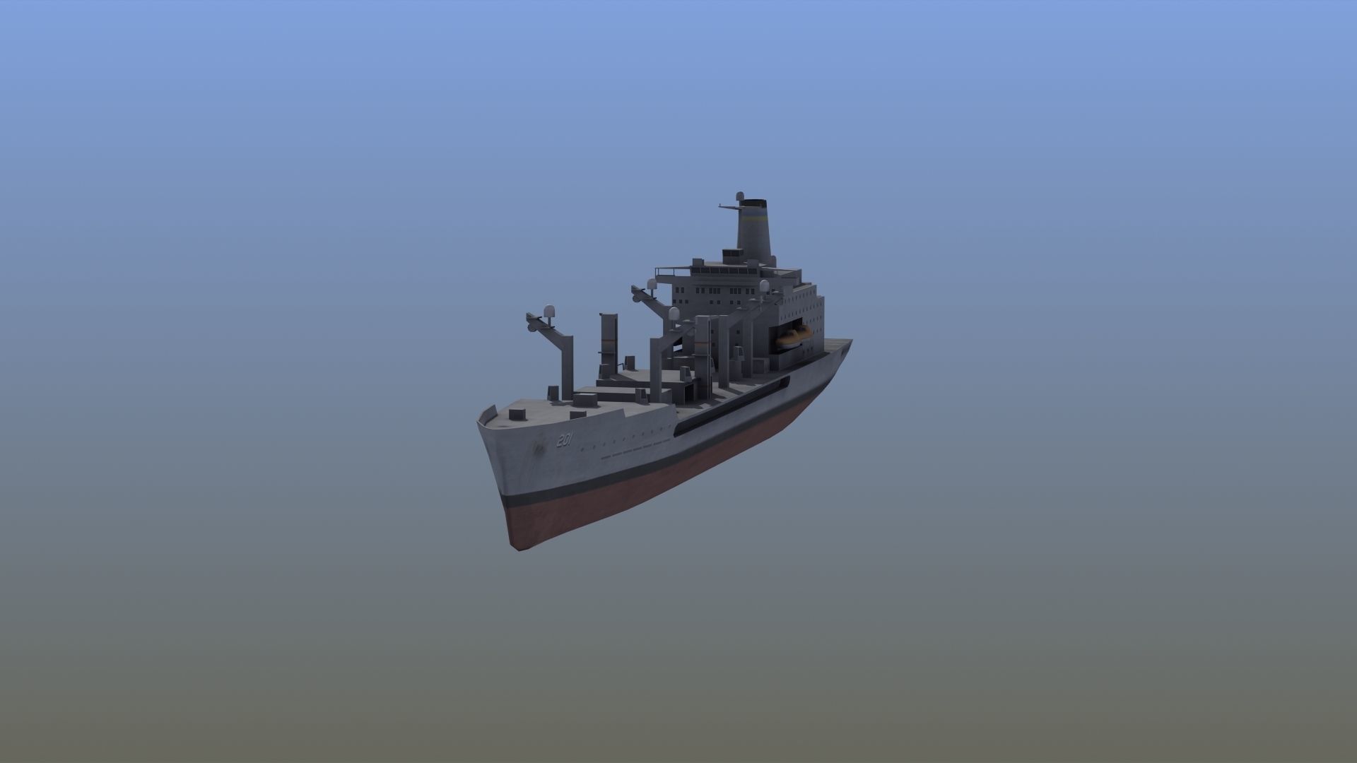 USNS Patuxent Oiler T-AO-201 Low-poly 3D model_13