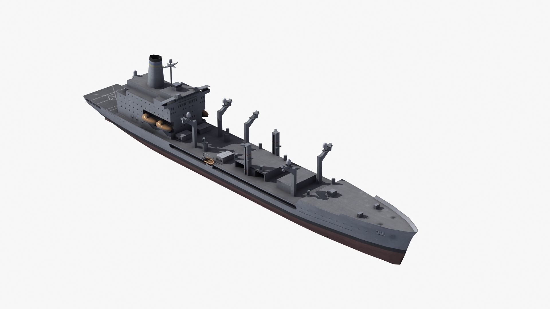 USNS Patuxent Oiler T-AO-201 Low-poly 3D model_21
