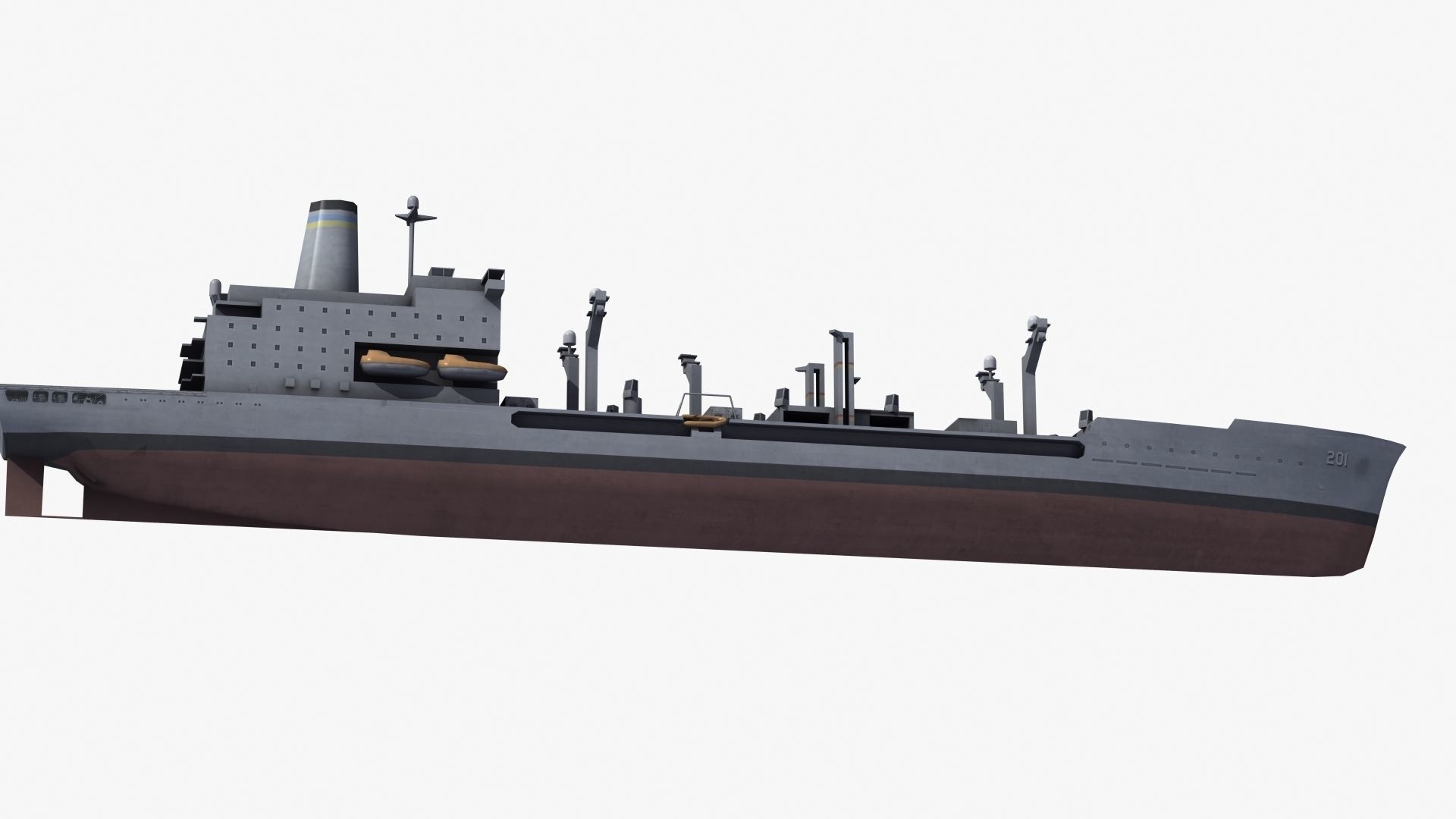 USNS Patuxent Oiler T-AO-201 Low-poly 3D model_28