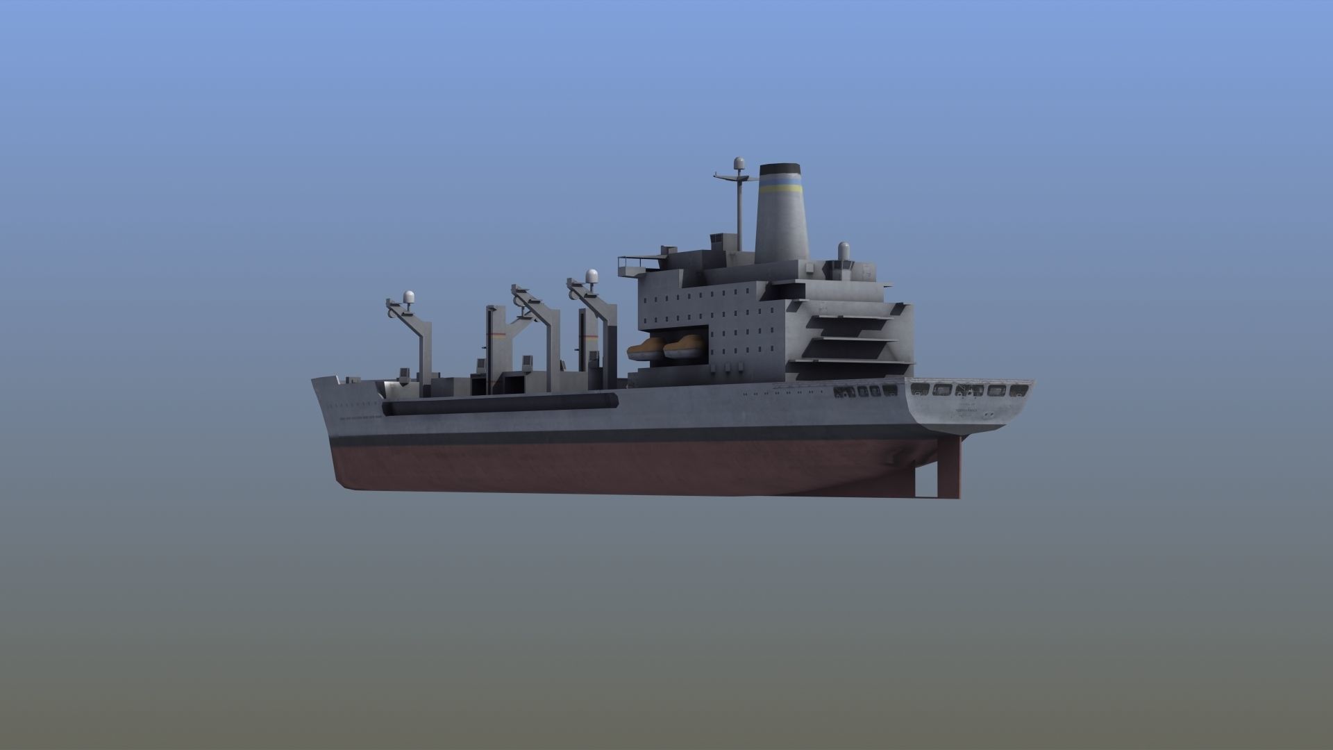 USNS Patuxent Oiler T-AO-201 Low-poly 3D model_4