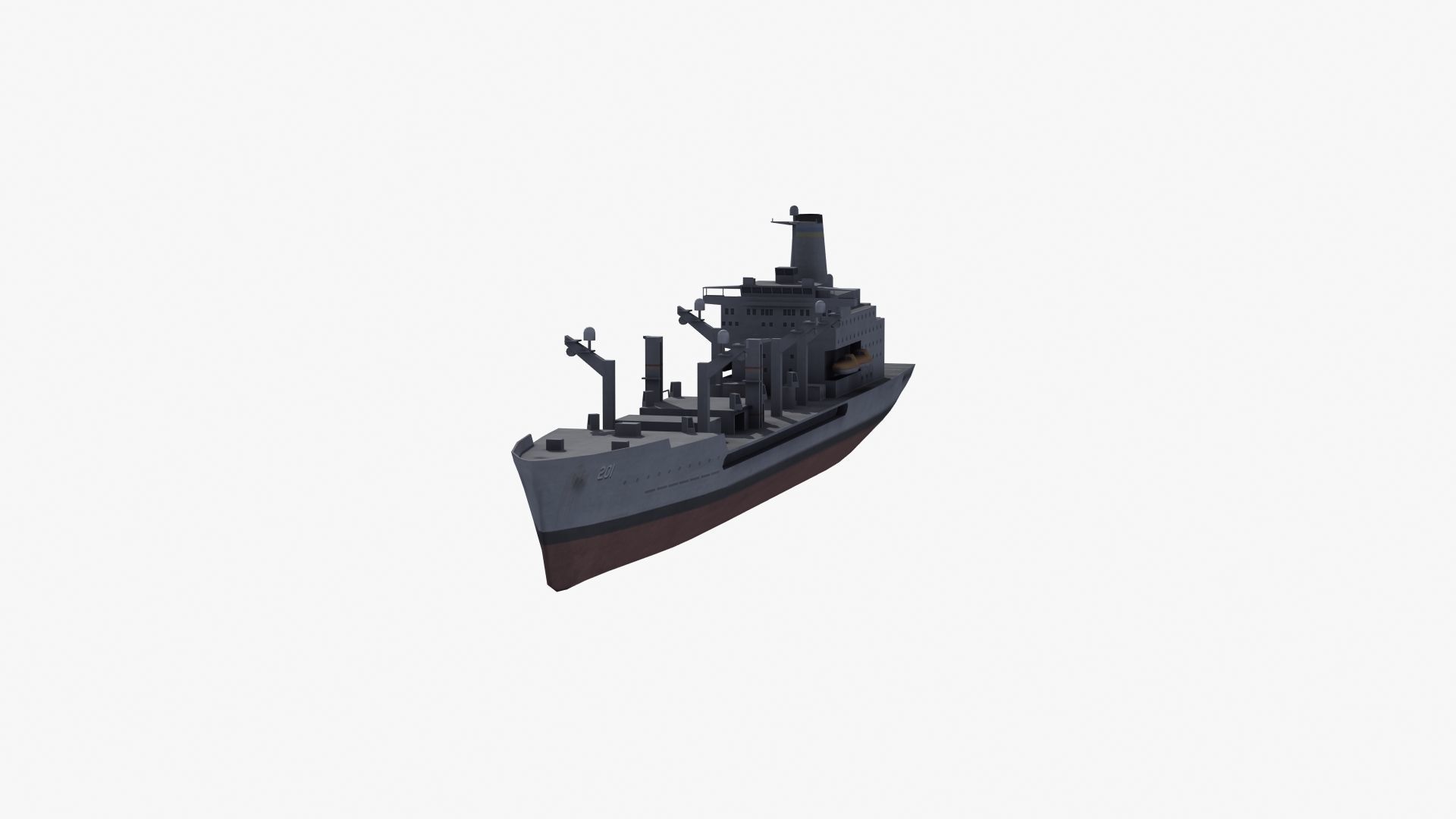 USNS Patuxent Oiler T-AO-201 Low-poly 3D model_34