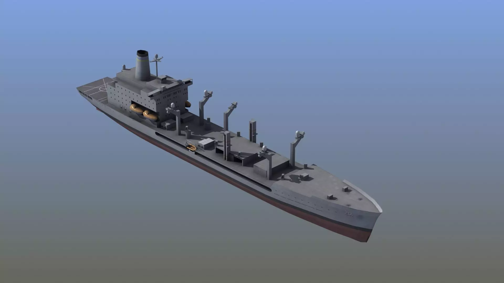 USNS Patuxent Oiler T-AO-201 Low-poly 3D model_0