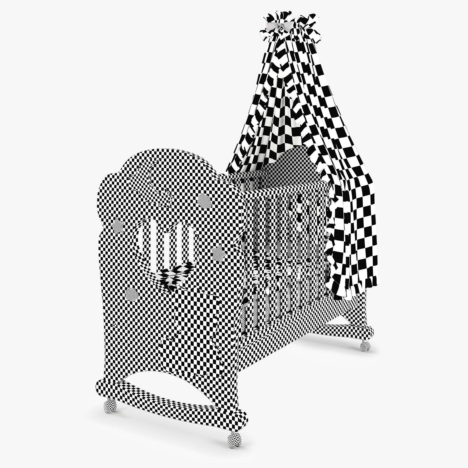 Crib Stella with Canopy 3D model_3