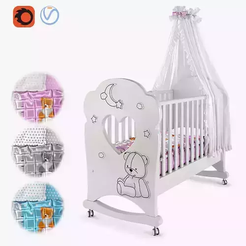 Crib Stella with Canopy 3D model