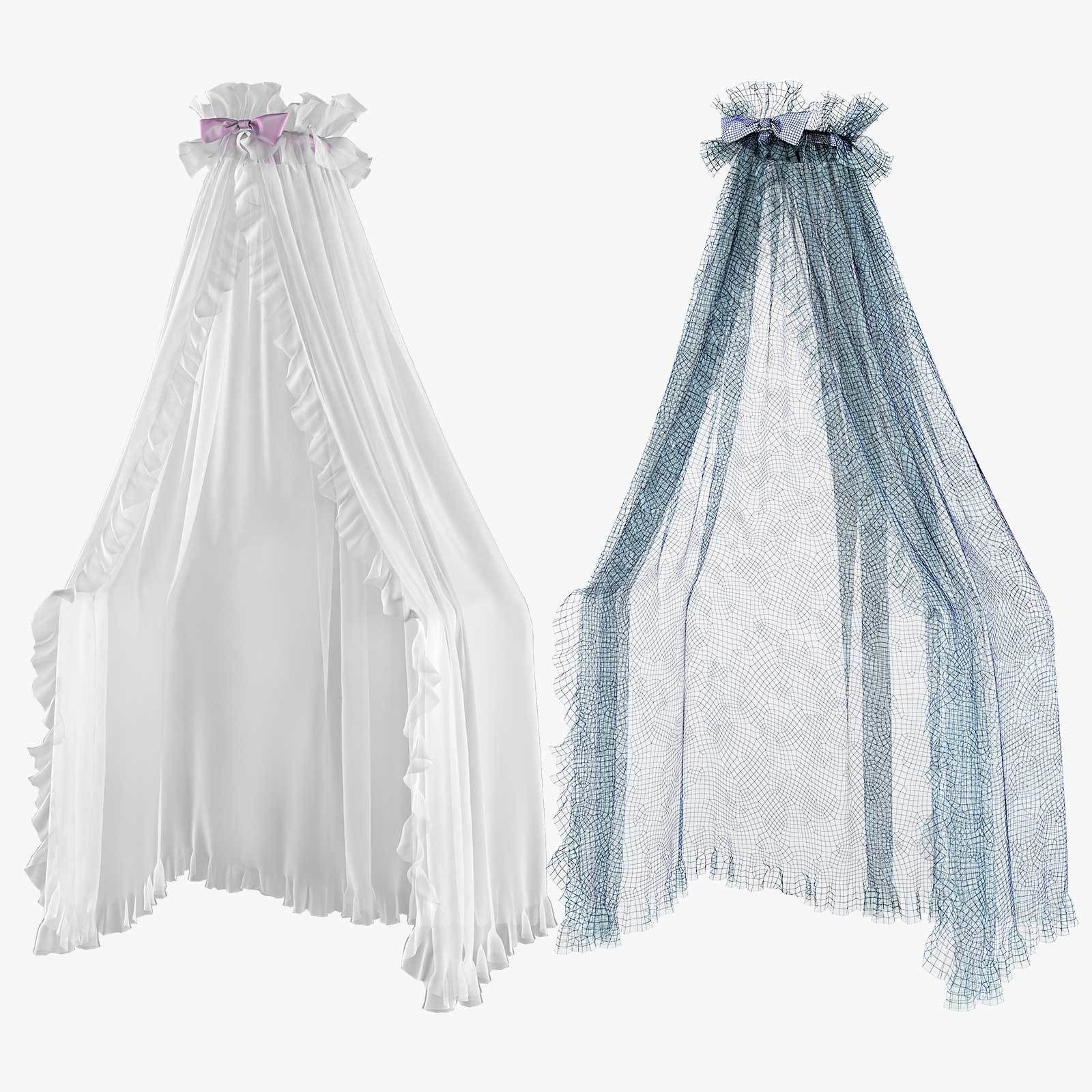 Crib Stella with Canopy 3D model_11